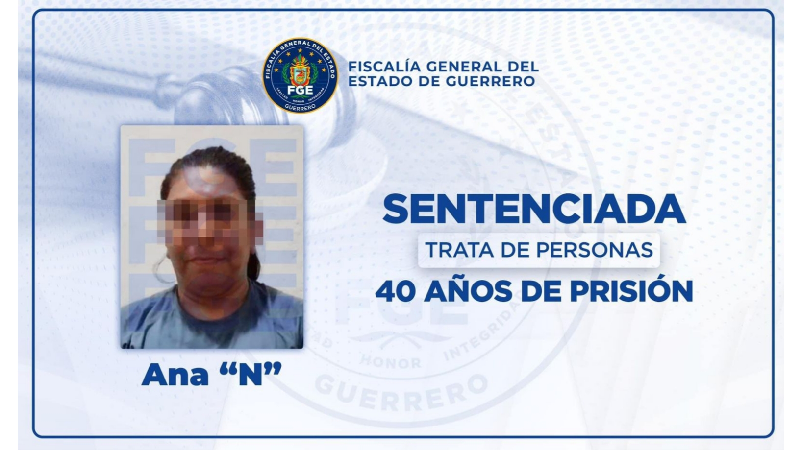 Dictan sentencia máxima de prisión a mujer por prostitución de menor en Acapulco