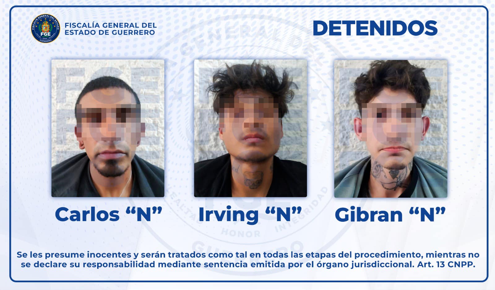 Detienen a 3 personas por delito contra la salud en Chilpancingo